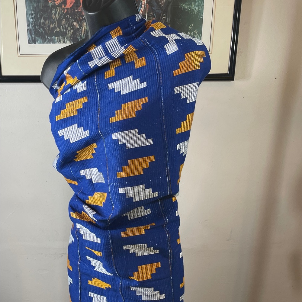 K13 Authentic Handmade African Kente Cloth Fabric